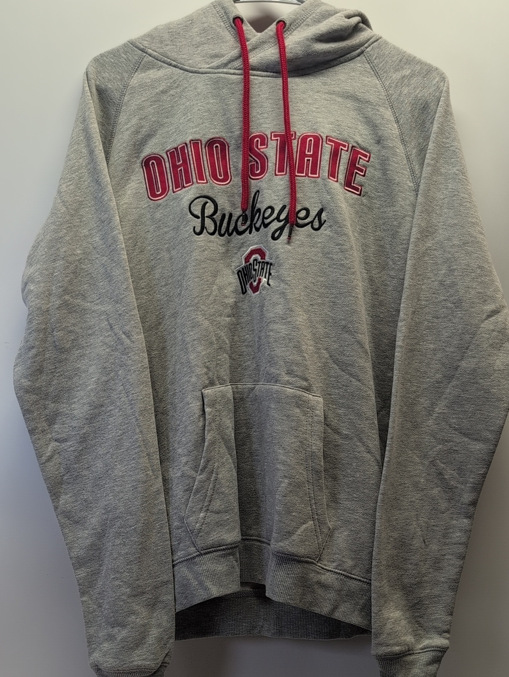 Colosseum Ohio State Gray Crewneck Sweatshirt with Red Accents